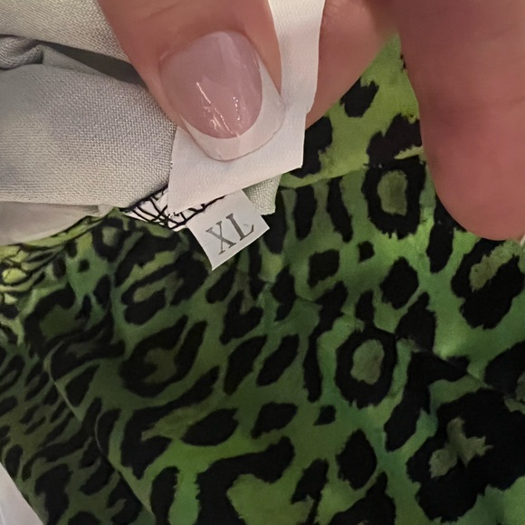 Green and black leopard spaghetti strap dress - XL - Picture 6 of 6
